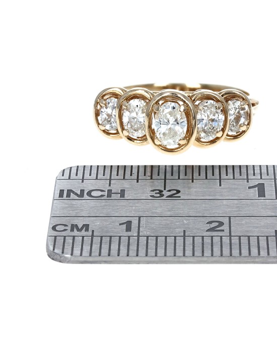 5 Stone Graduated Oval Diamond Ring